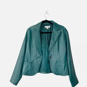 Teal Leather Women's Jacket - Size S